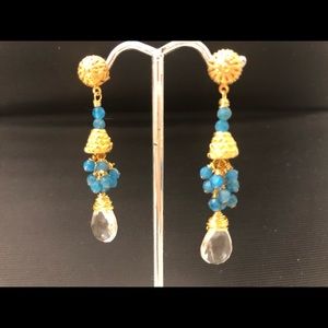 Apatite n Green Amethyst GF Earrings